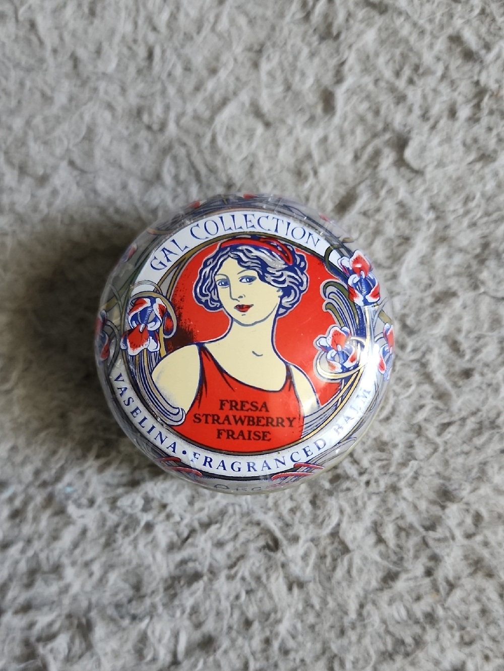 Gal Collection Strawberry Vaseline Tin - Red and Cream